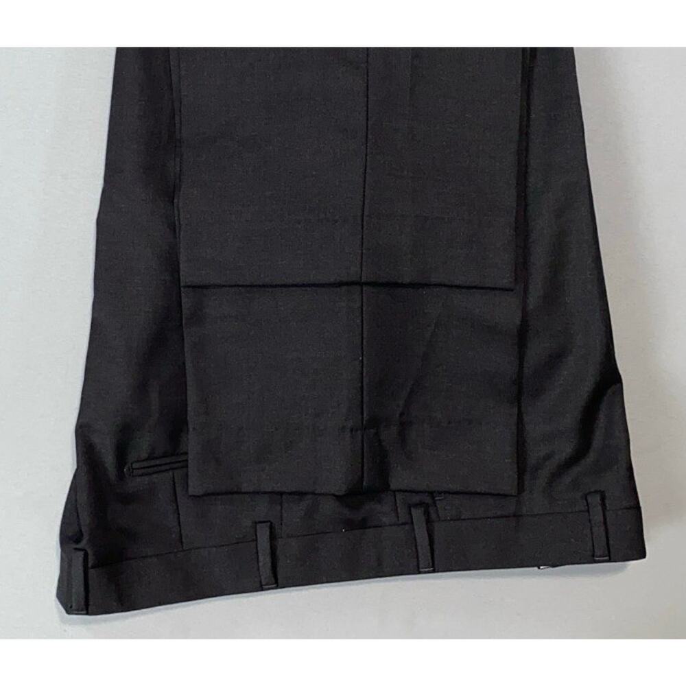 Santorelli Italy Luxury Serge Romeo Flat Front Wool Dress Pants Charcoal 40X29.5 - Picture 4 of 11
